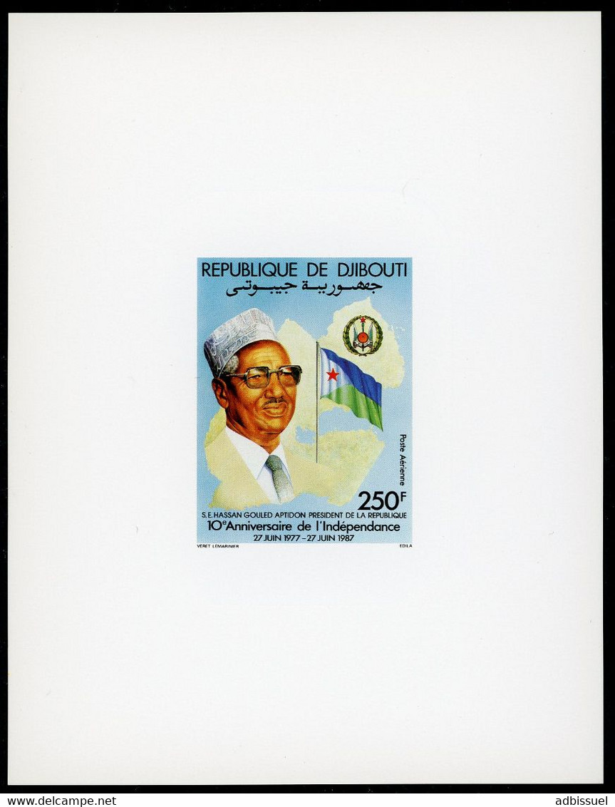 DJIBOUTI Epreuve De Luxe Sur Papier Glacé De La Poste Aérienne N° 236 H. Gouled Aptidon / Indépendance - Gibuti (1977-...)