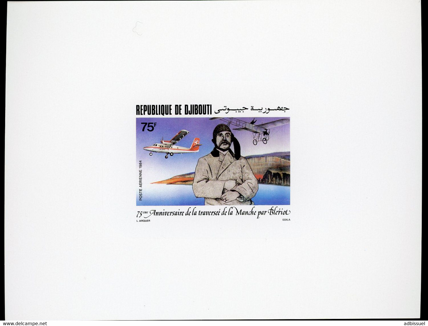 DJIBOUTI  2 Epreuves De Luxe Sur Papier Glacé De La Poste Aérienne N° 208 à 210 " Louis Blériot" - Airplanes