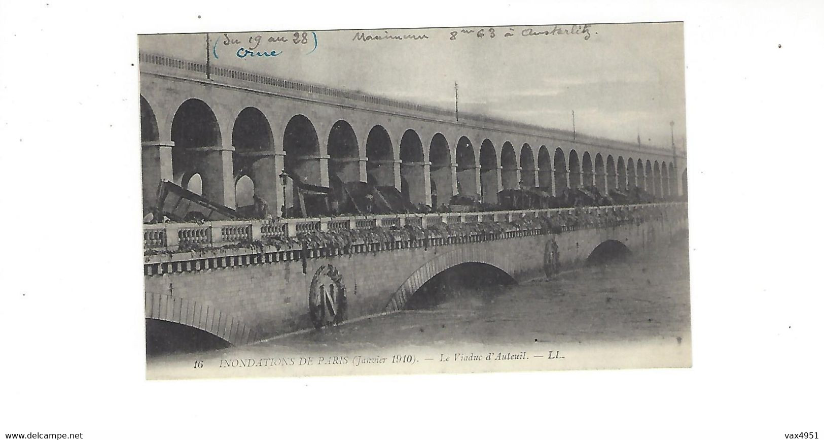 INONDATIONS DE PARIS  JANVIER  1910  LE  VIADUC D AUTEUIL        *****     A  SAISIR **** - Überschwemmung 1910