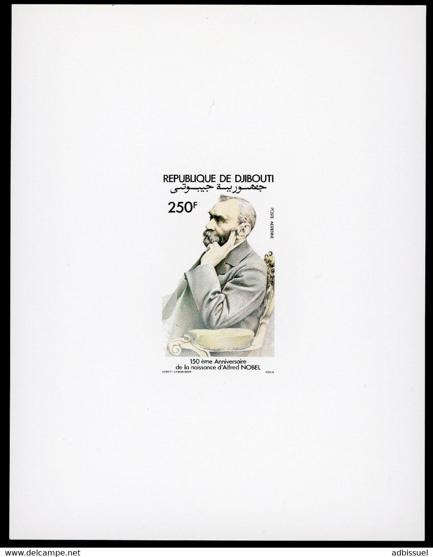 DJIBOUTI 2 Epreuves De Luxe Sur Papier Glacé De La Poste Aérienne N° 186 Et 187 "M. L. KING" Er "A. NOBEL" TB - Djibouti (1977-...)