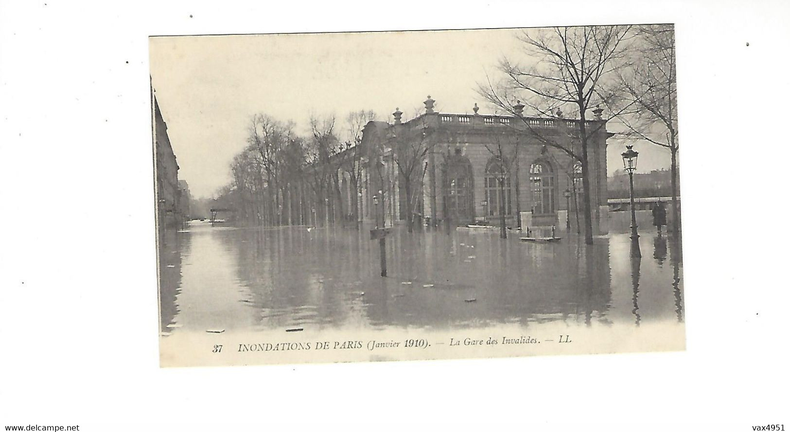 INONDATIONS DE PARIS  JANVIER  1910  LA  GARE DES INVALIDES         *****     A  SAISIR **** - Alluvioni Del 1910