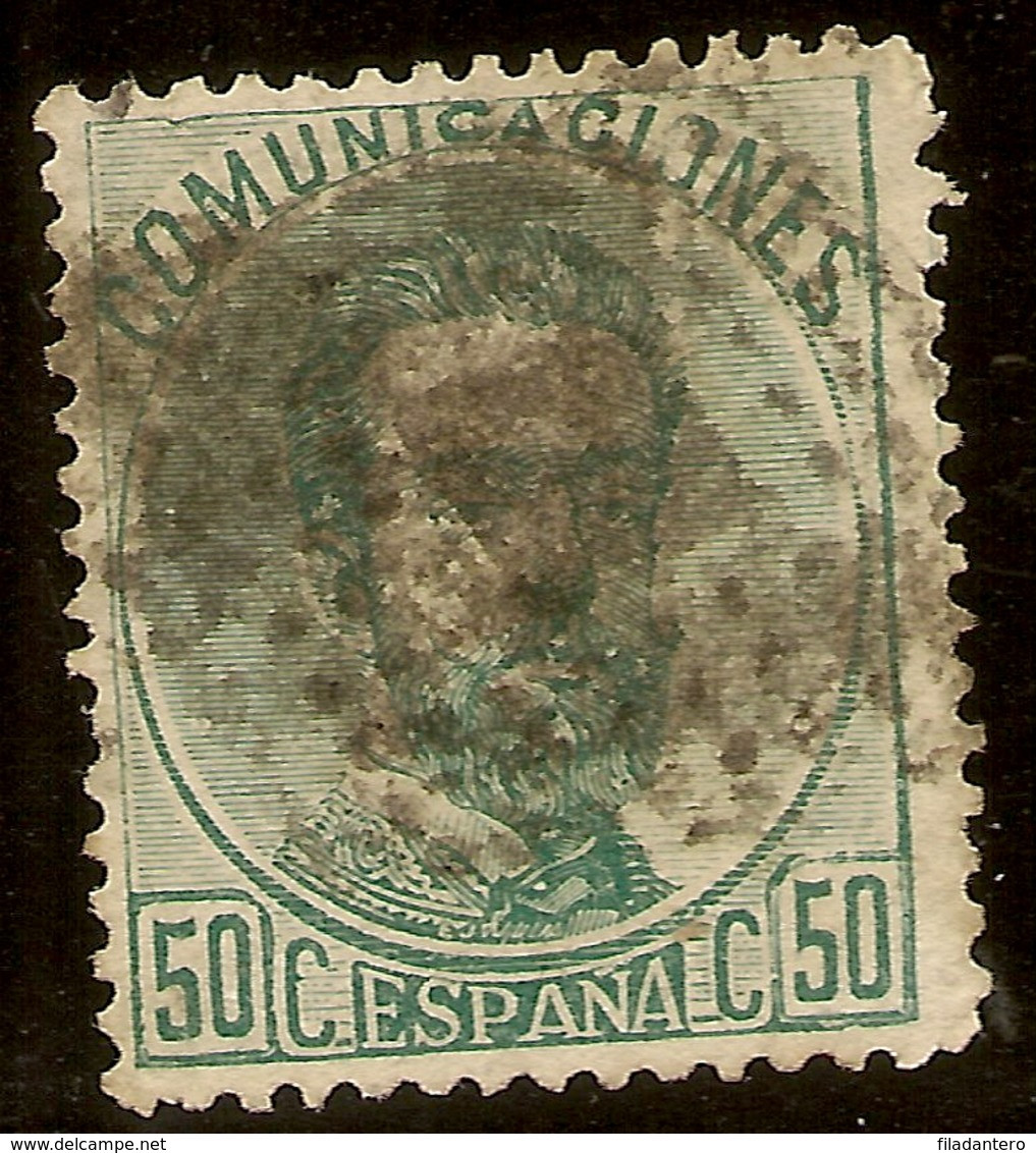 España Edifil 126 (º)  50 Céntimos Varde  Corona,Cifras Y Amadeo I  1872  NL583 - Gebruikt