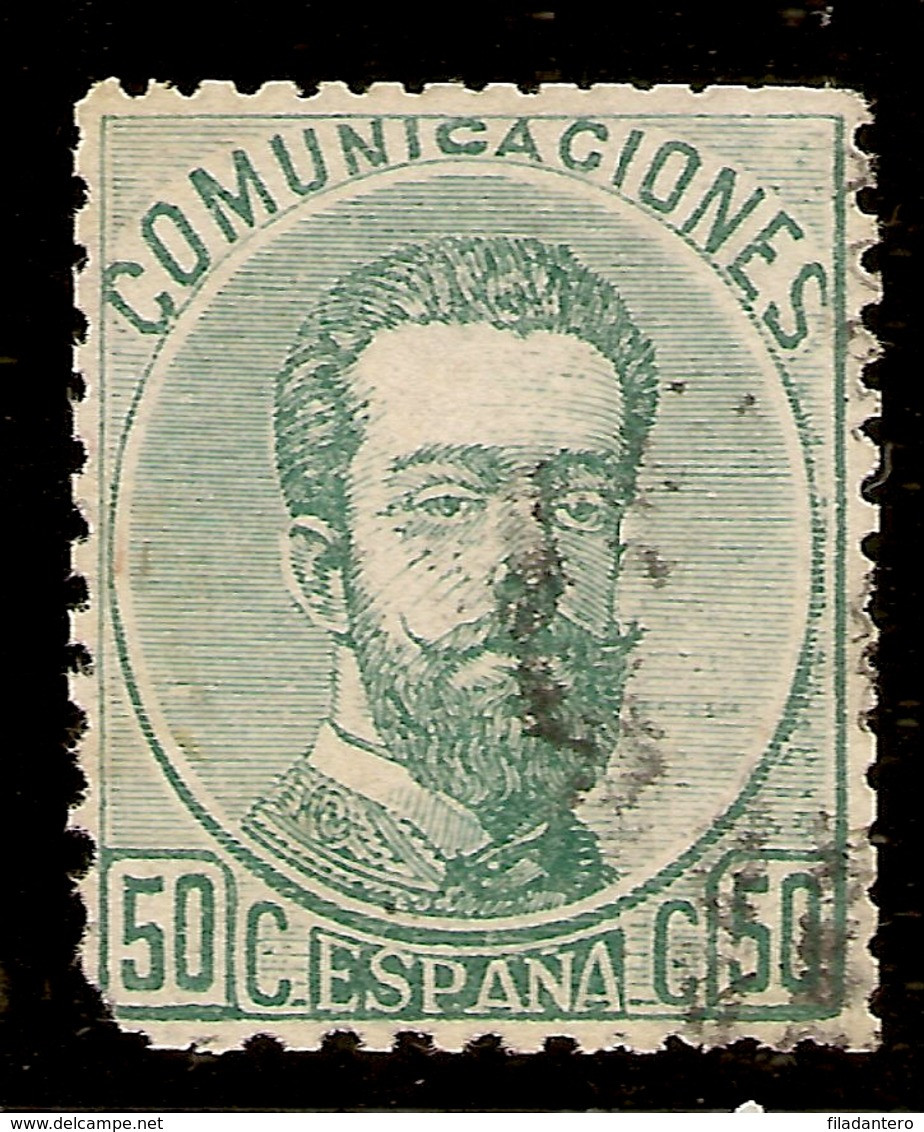 España Edifil 126 (º)  50 Céntimos Varde  Corona,Cifras Y Amadeo I  1872  NL583 - Oblitérés