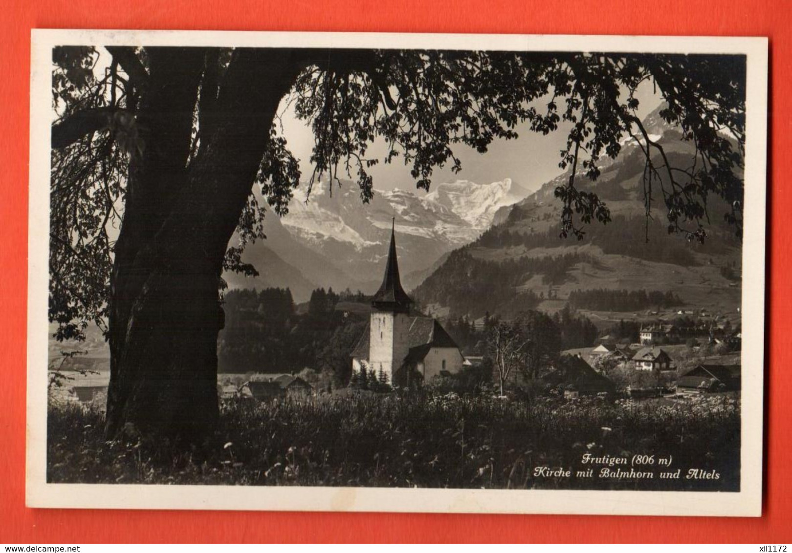 ZPF-09  Frutigen Kiche Mit Balmhorn Und Altels  Gelaufen 1932 - Frutigen