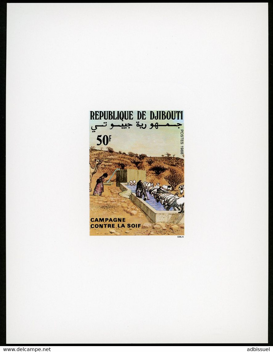 DJIBOUTI Epreuve De Luxe Sur Papier Glacé N° 644 Campagne Contre La Soif 1988. TB - Djibouti (1977-...)
