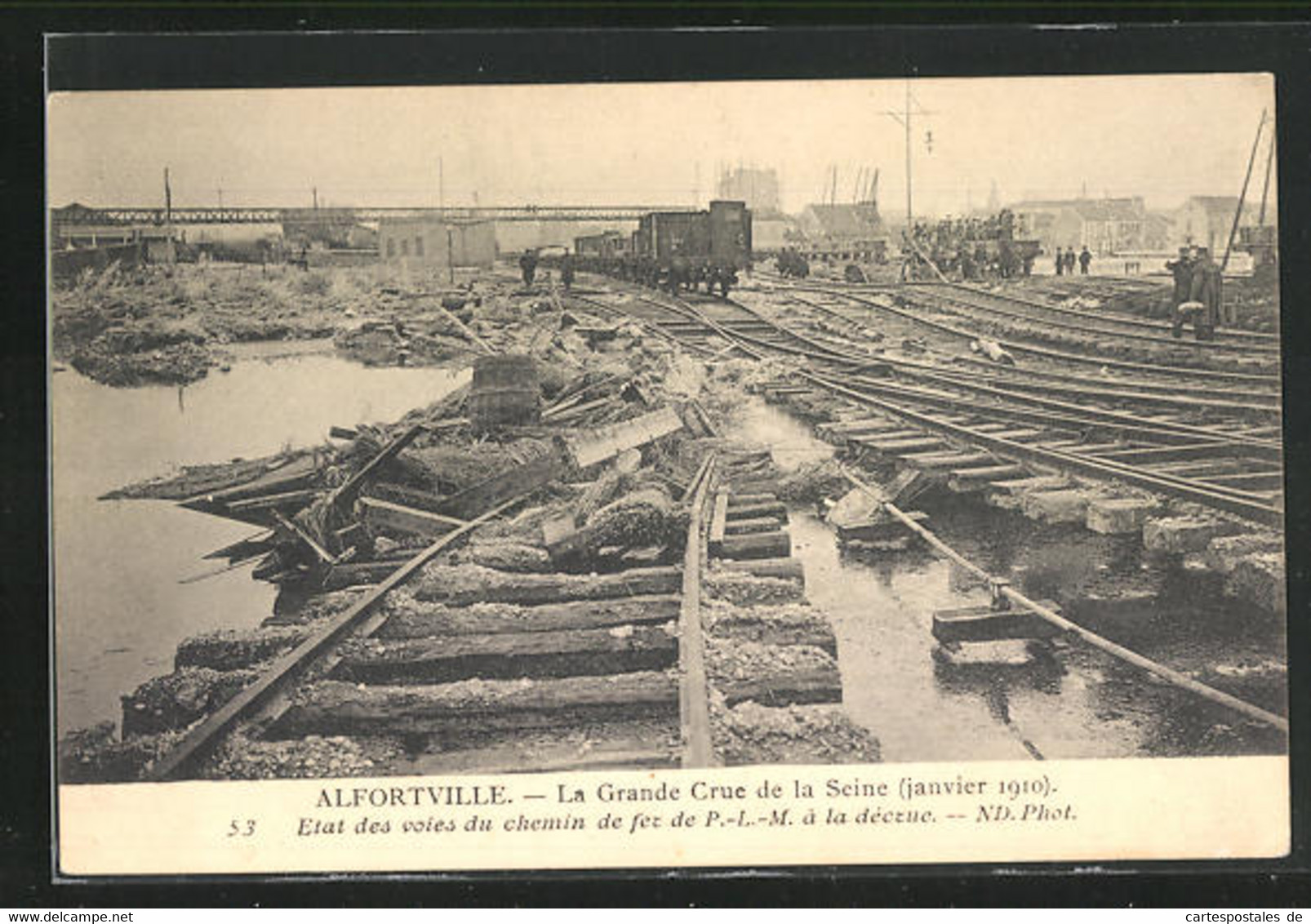 AK Alfortville, Inondation 1910, Etat Des Voies Du Chemin De Fer, Hochwasser - Inondations