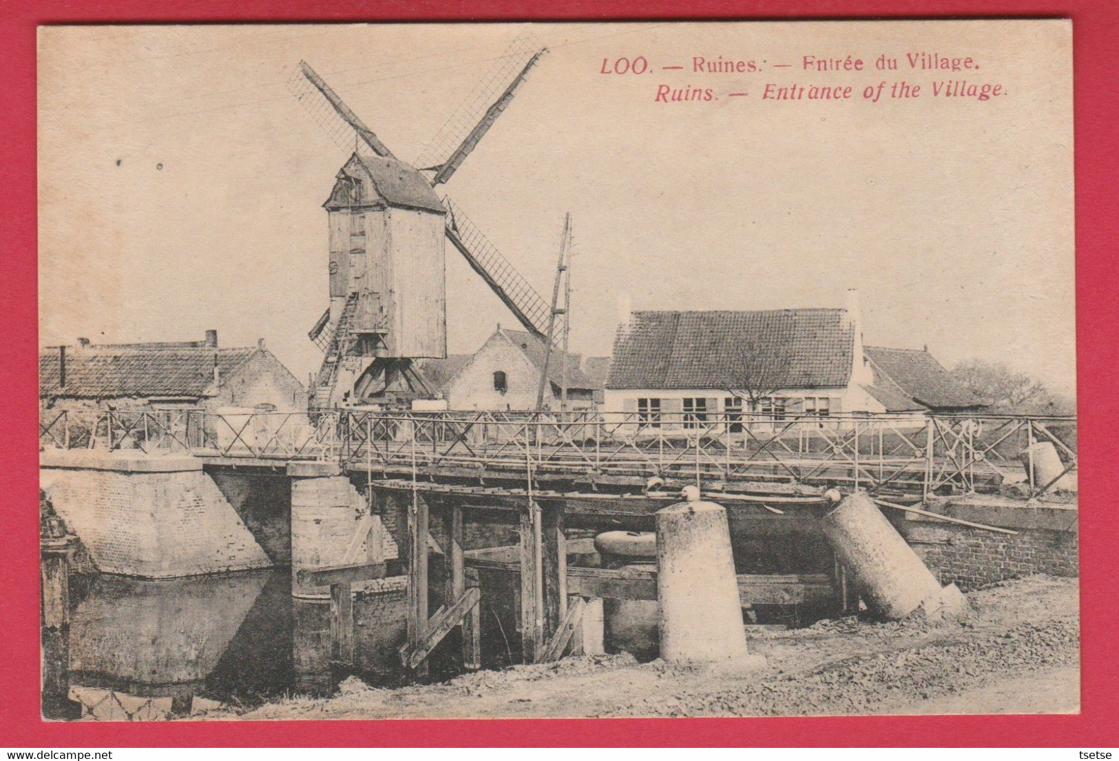 Lo / Loo  - Ruins- Entrance Of The Village - Windmolen  ( Verso Zien ) - Lo-Reninge