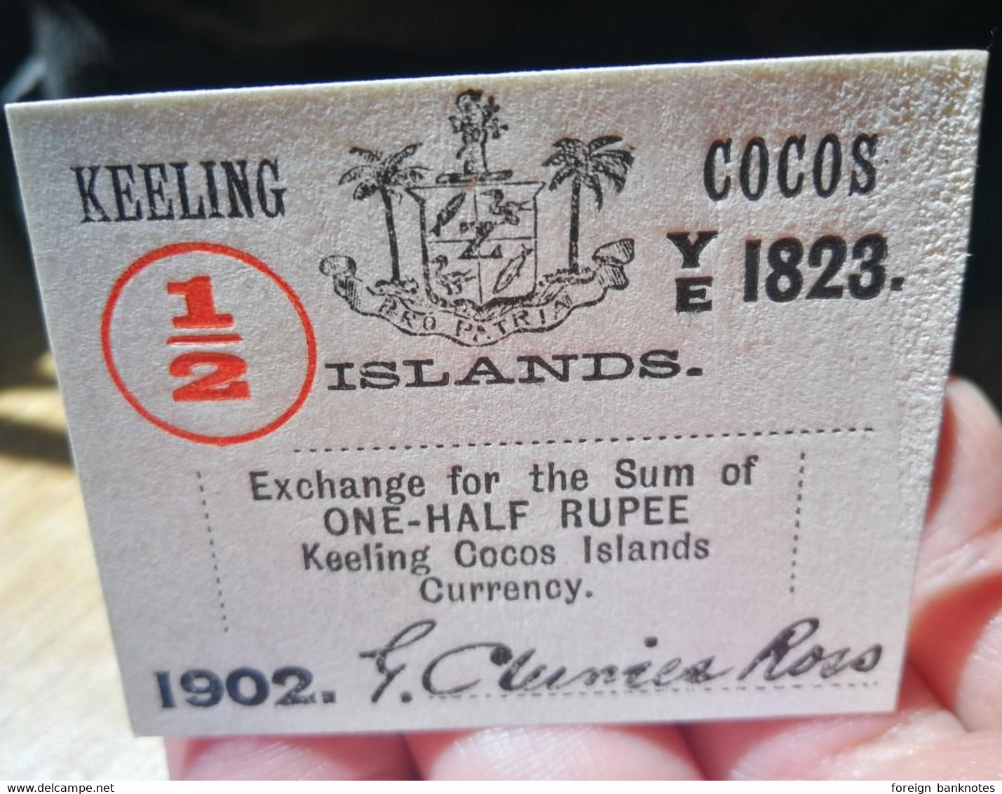 Authentic  Keeling Cocos ️ P-S122 ️ 1/2 Rupees 1902 - Autres - Océanie