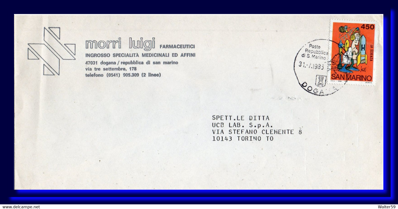 1985 San Marino Saint Marin Bruno Jacovitti Stamp On Large Letter Posted To Italy Brief Enveloppe - Brieven En Documenten