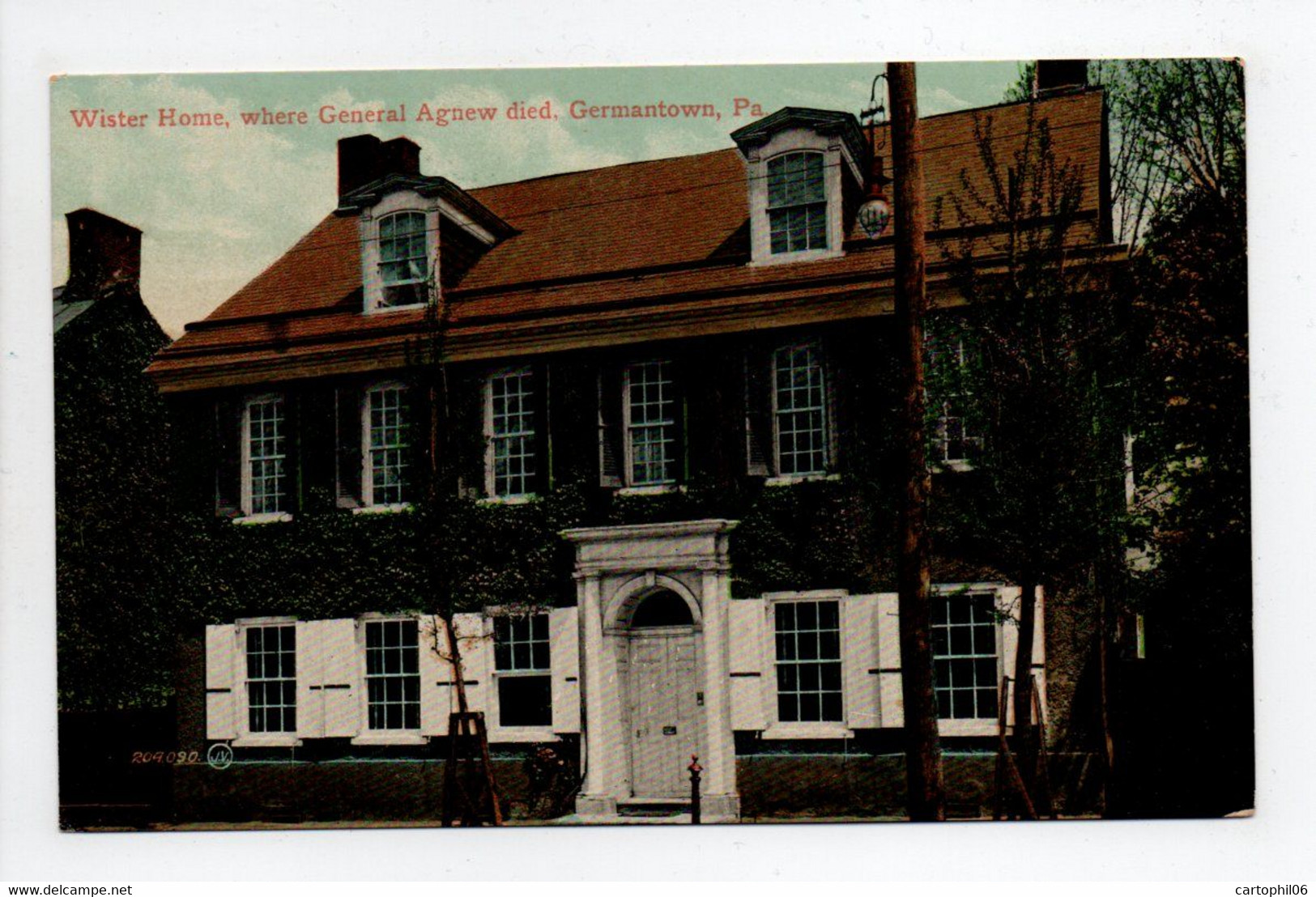 - CPA GERMANTOWN (USA / Pennsylvanie) - Wister Home, Where General Agnew Died - - Philadelphia