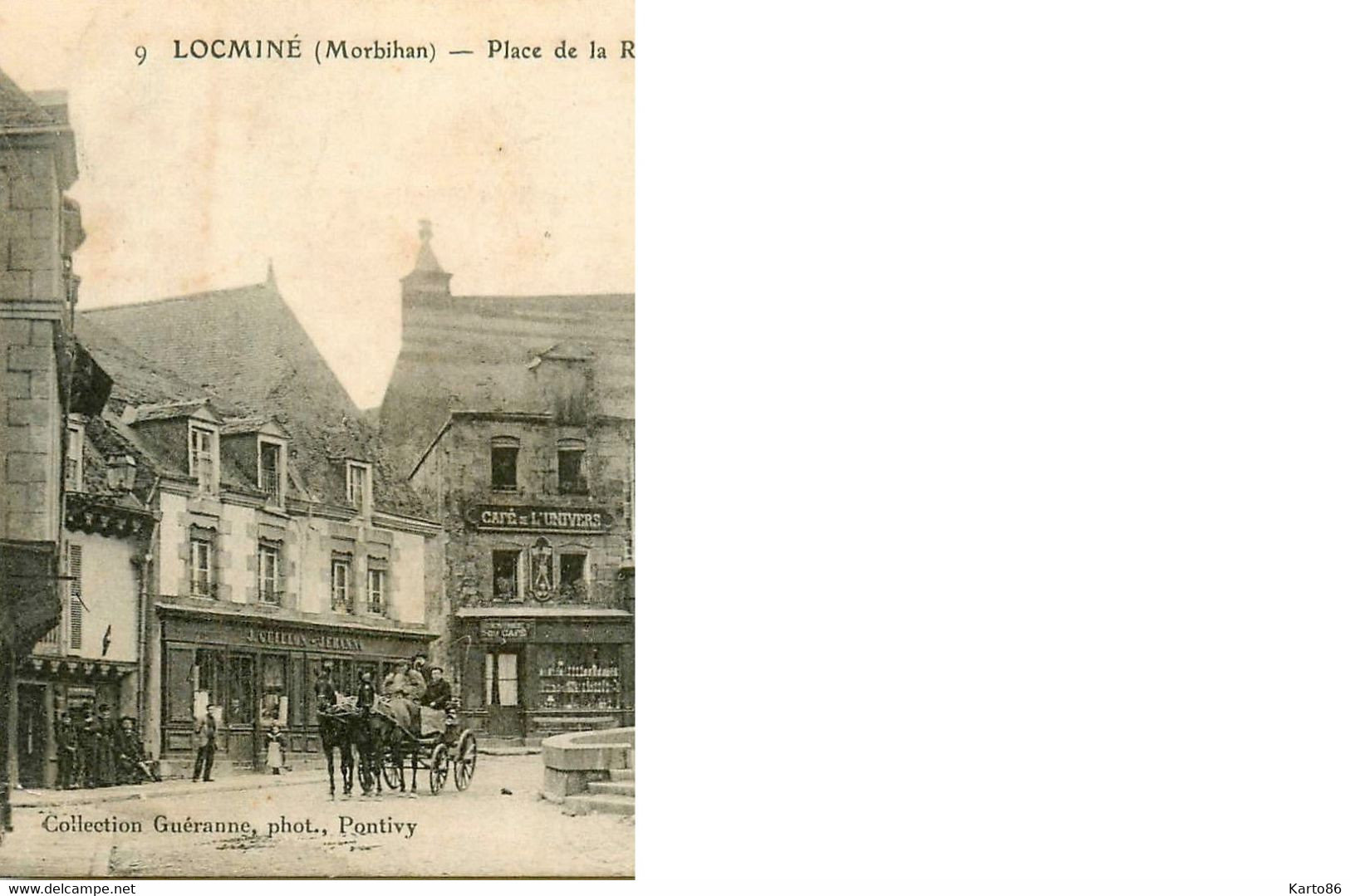 Locminé * 1907 * Débit De Tabac Tabacs TABAC , Place De La République * Café De L'Univers * Pharmacie - Locmine