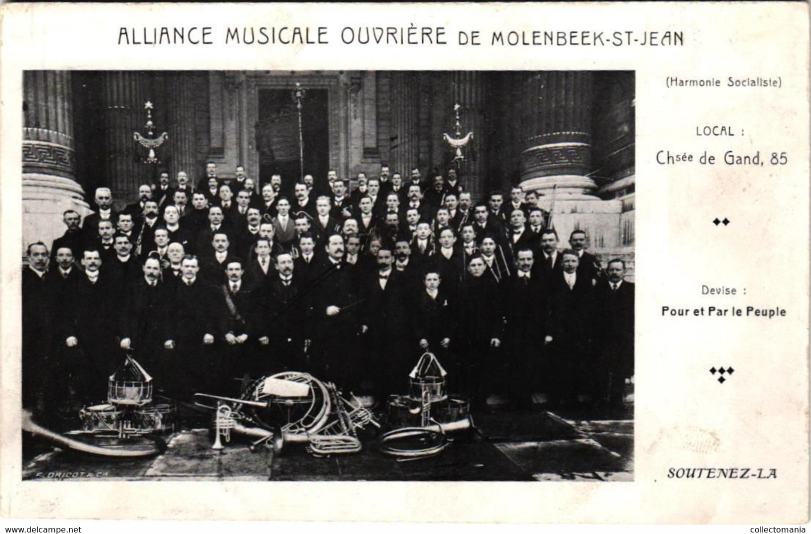 2 CP. Molenbeek St. Jean Alliance Musicale Ouvrière Harmonie Socialiste   Le Souten Cercle Philanthropique Chsée De Gand - St-Jans-Molenbeek - Molenbeek-St-Jean