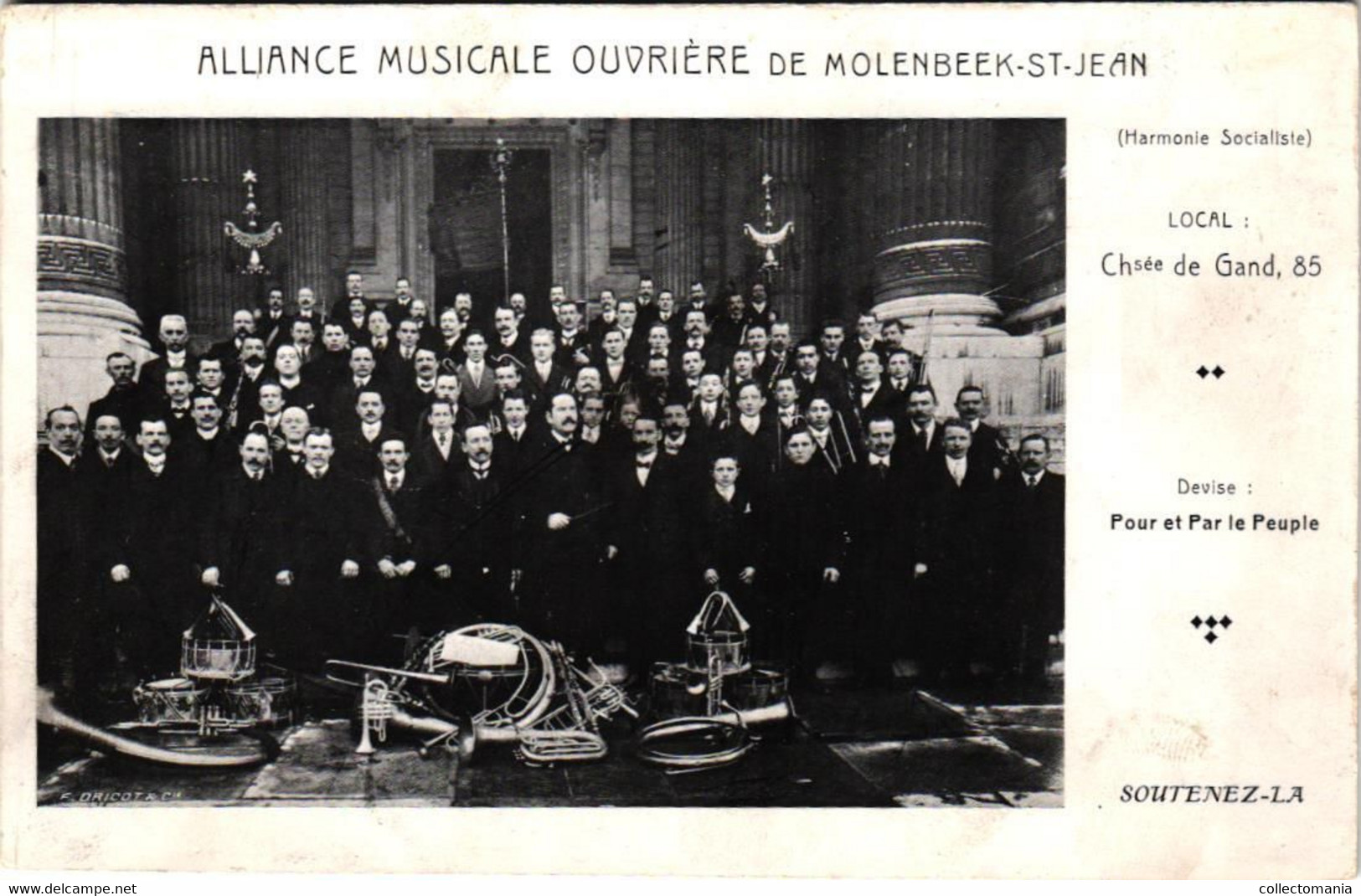 2 CP. Molenbeek St. Jean Alliance Musicale Ouvrière Harmonie Socialiste   Le Souten Cercle Philanthropique Chsée De Gand - Molenbeek-St-Jean - St-Jans-Molenbeek