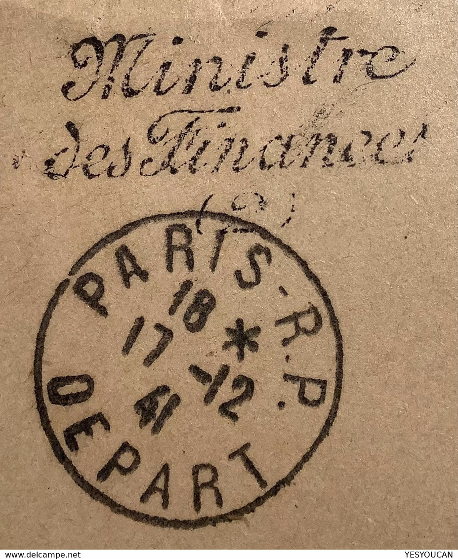 "MINISTRE DES FINANÇES / 2" Franchise PARIS 1941 Lettre Taxé 1f Timbre Taxe> Le Gouverneur De La Banque De France. RARE! - 1859-1959 Covers & Documents