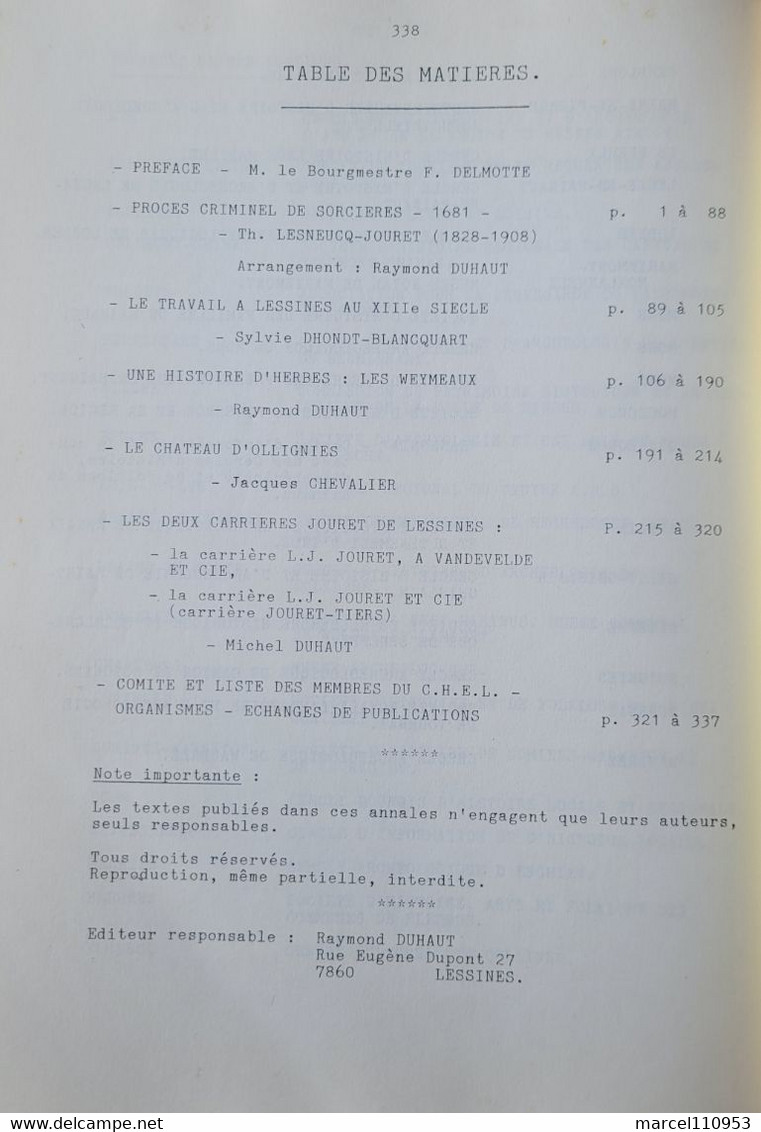 CHEL Lessines  - Annales Tome  IV - 1989/1990 - Belgio