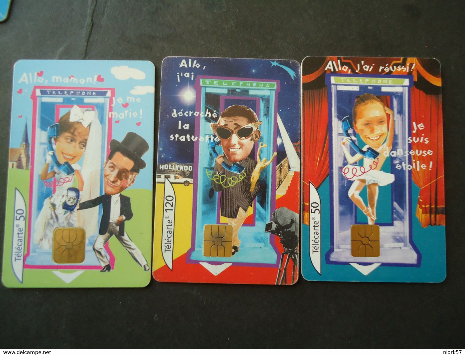 FRANCE USED  3  CARDS   DIFFERENT  ADVERTISING CAMBINE - Internas