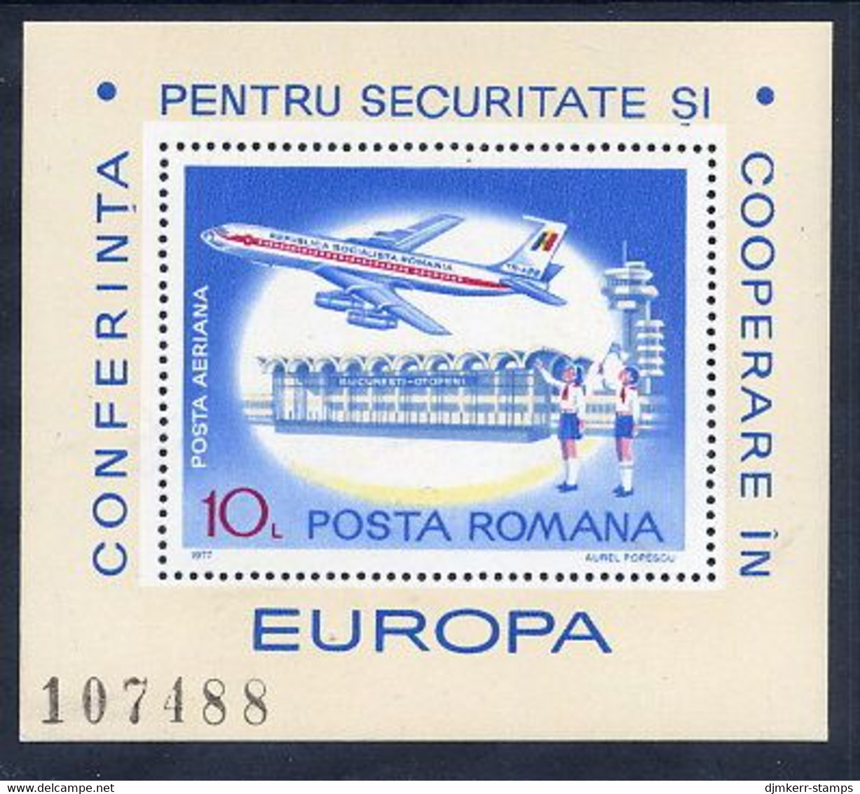 ROMANIA 1977 European Security Conference Block MNH / **.  Michel Block 143. - Unused Stamps