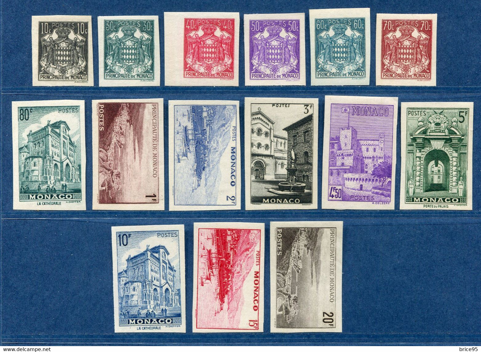 ⭐ Monaco - YT N° 249 à 263 Manque 264 ** - Non Dentelé - Neuf Sans Charnière - 1943 ⭐ - Unused Stamps