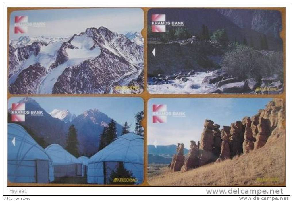 FIRST (!) Phonecards From KYRGYZSTAN Kirgisistan Kirghizistan Magnetic, ALCATEL, Mint! Landscape Paysage Landschaft - Kirguistán