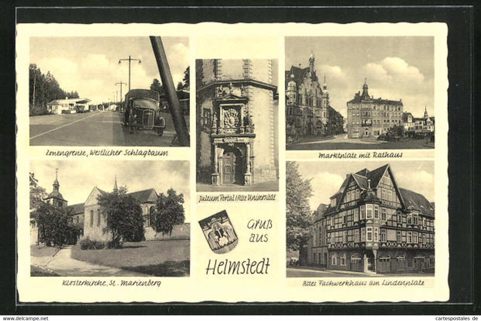 AK Helmstedt, Marktplatz Mit Rathaus, Altes Fachwerkhaus Am Lindenplatz, Klosterkirche St. Marienberg - Helmstedt