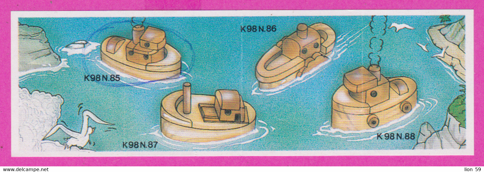 264603 /  Instruction Kinder Surprise - K 98 N. 85 +K 98 N. 86+K 98 N. 87+K 98 N. 88 Ships Ship Bird 9.8 X 3.1 Cm. - Istruzioni