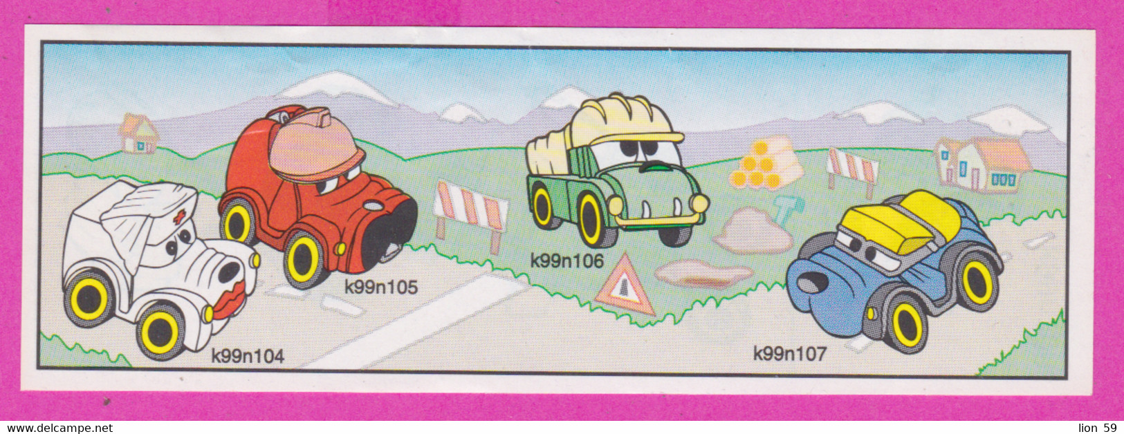 264604 /  Instruction Kinder Surprise - K99n106 Truck + K99n104 Woman+k99n105+k99n107 Car Dog  , 9.7 X 3.3 Cm. - Istruzioni
