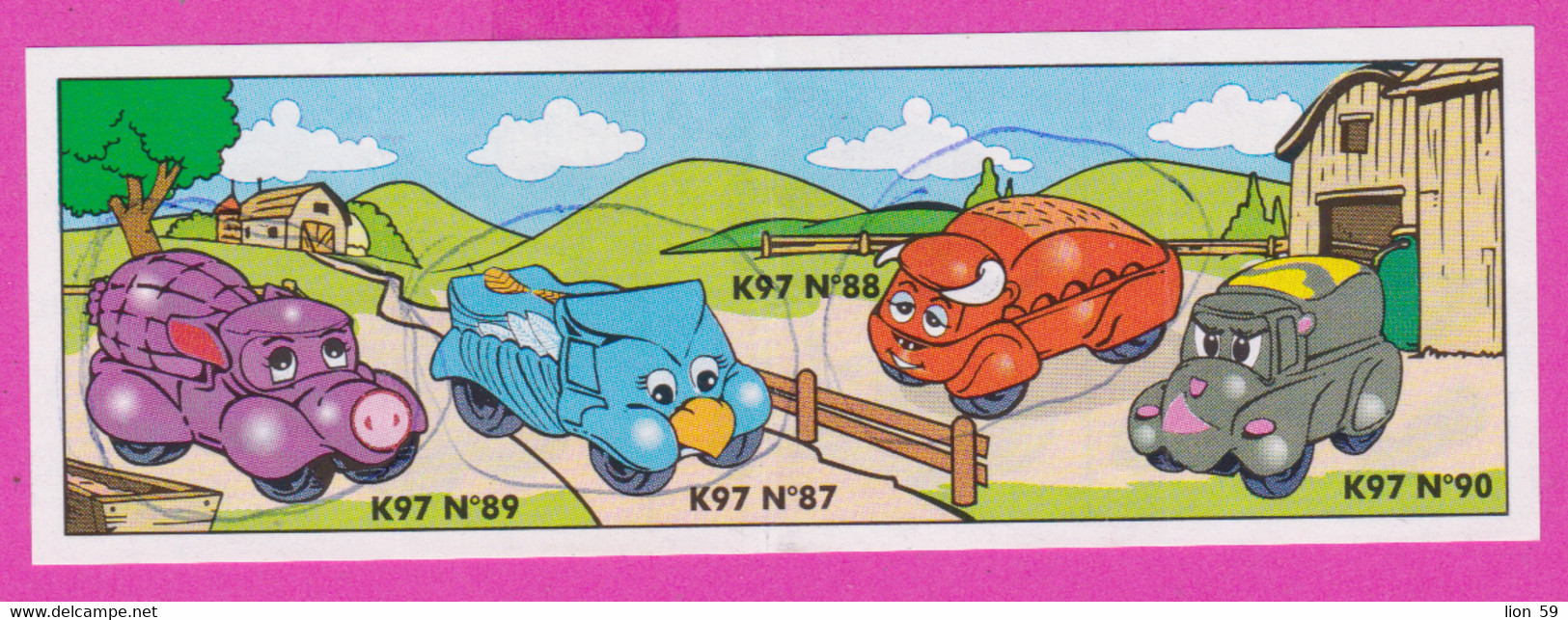 264605 /  Instruction Kinder Surprise - K97 N. 89 Car Pig +k97n87 Car Bird+k97n88 Car Buffalo+k67n90 Car Dog - Istruzioni