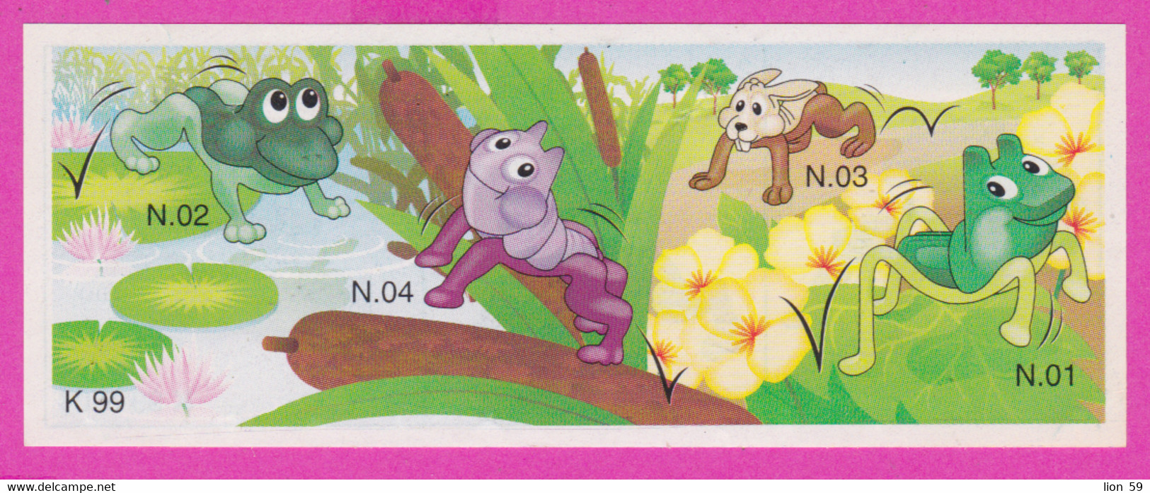 264607 /  Instruction Kinder Surprise - K 99 N.04 Frog ,+K 99 N.02+K 99 N.03 Rabbit +K 99 N.01 ,9.0 X 3.4 Cm. - Istruzioni