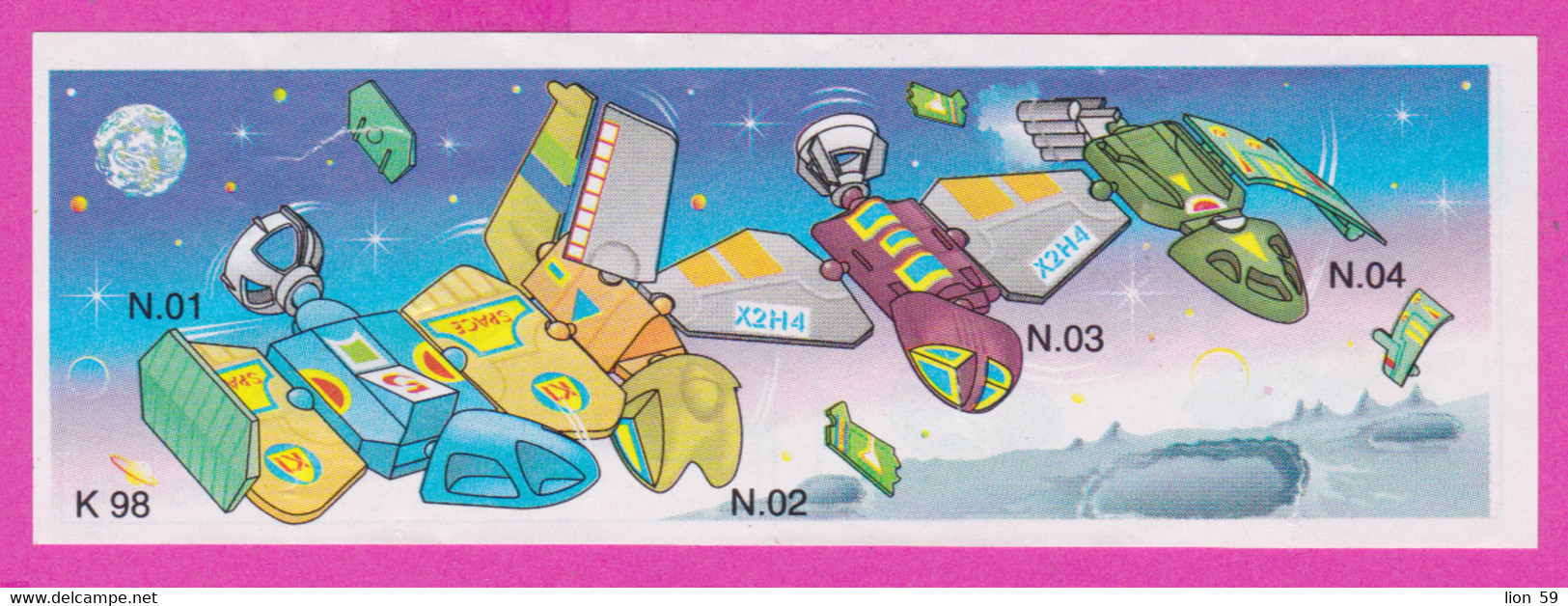 264608 /  Instruction Kinder Surprise - K 98 N.03 Airplane X2H4 + K 98 N.01+ K 98 N.02+ K 98 N.04 , 10.1  X 3.4 Cm. - Istruzioni