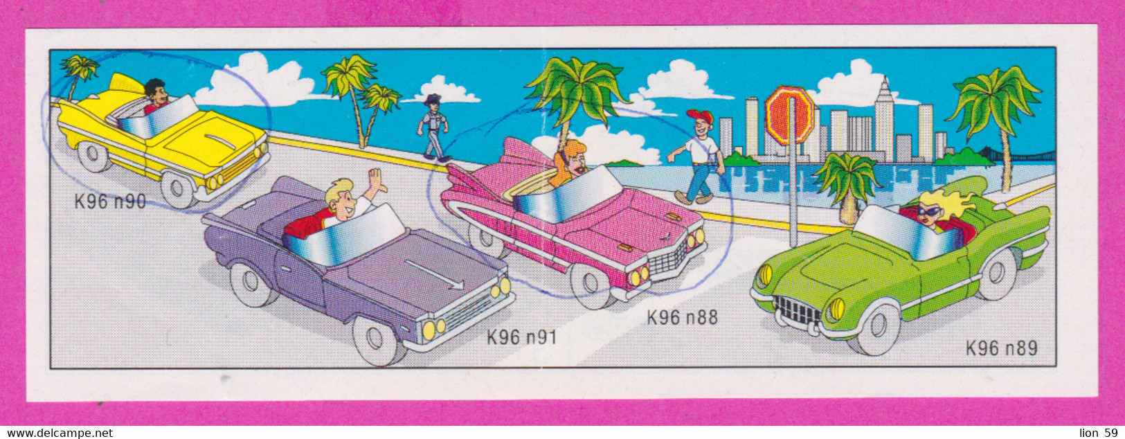 264609 /  Instruction Kinder Surprise - K 96 N.88 Car + K 96 N.90+ K 96 N.91+ K 96 N.89 Car Road ,  9.5 X 3.3 Cm. - Istruzioni