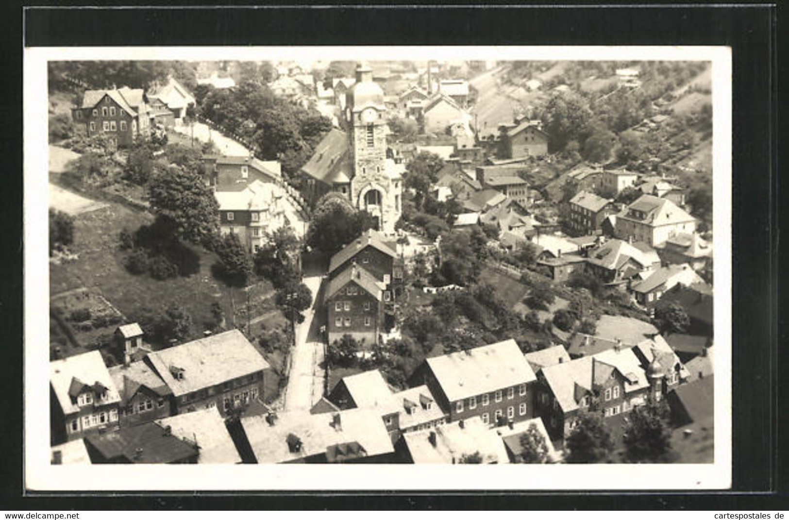 AK Lauscha / Thürw., Totalansicht Der Kirche Aus Der Vogelschau - Lauscha