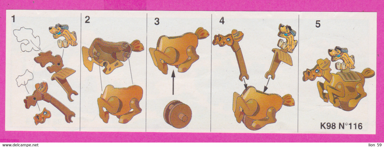 264613 / Instruction Kinder Surprise - K98 N116 Horse +K98 N117 Bear +K98 N118 Camel Monkey +K98 N119 Elephant - Istruzioni