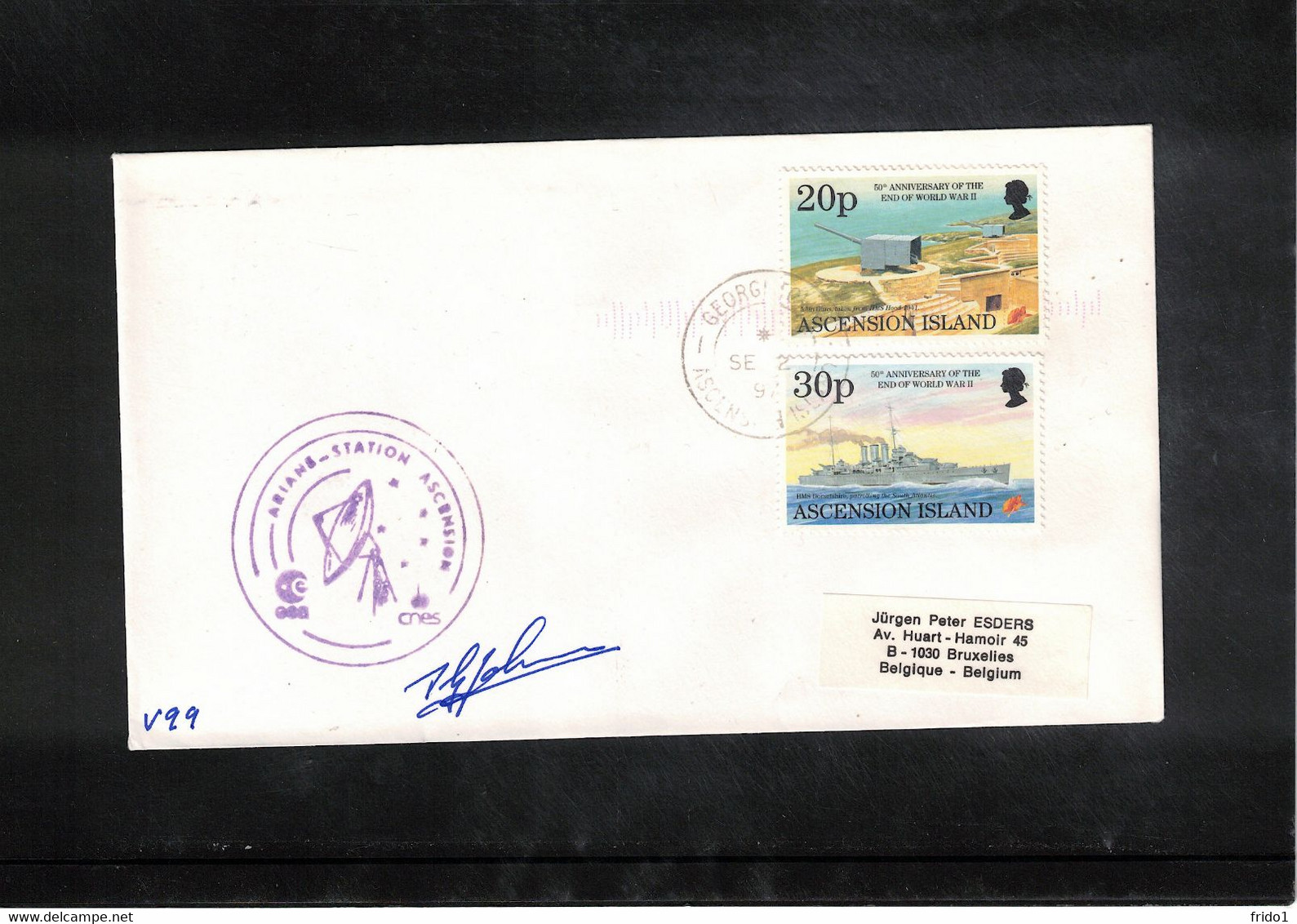 Ascension Island 1997 Space / Raumfahrt Ariane Station Interesting Signed Cover - Afrique