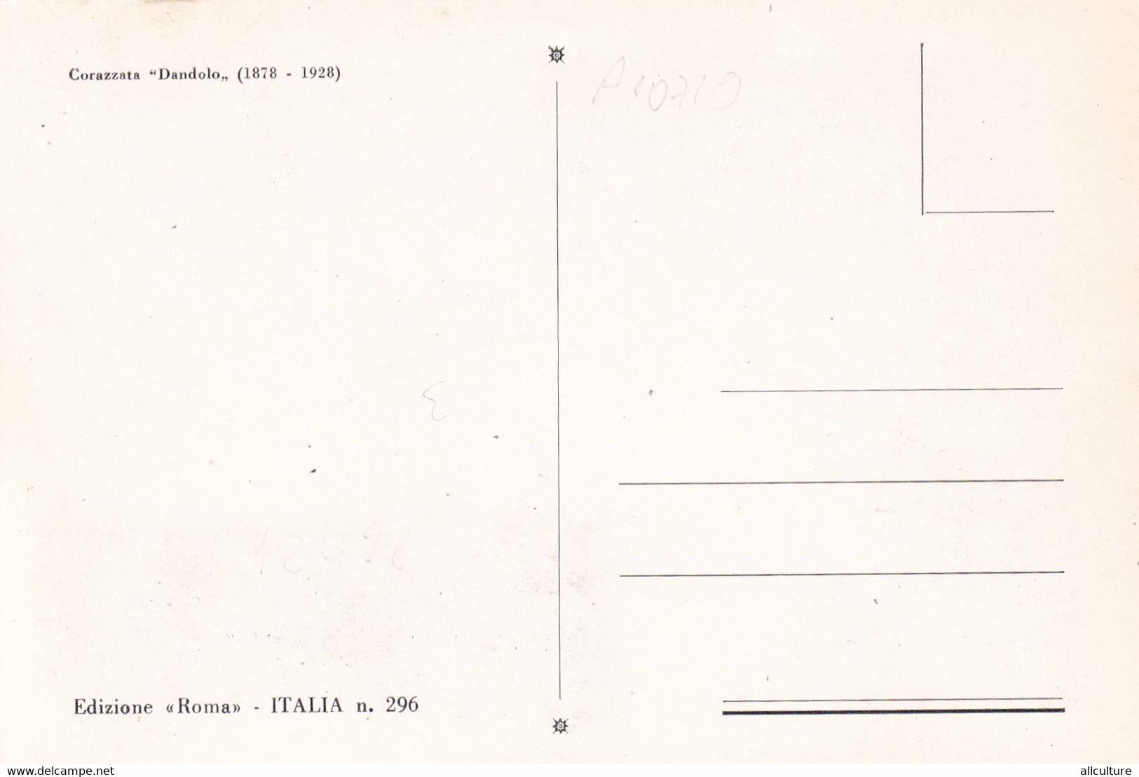 A10857- NAVE CORAZZATA DANDOLO 1878-1928 , TORINO ITALIA 1979 MAXIMUM CARD USED STAMP - Maximumkarten (MC)