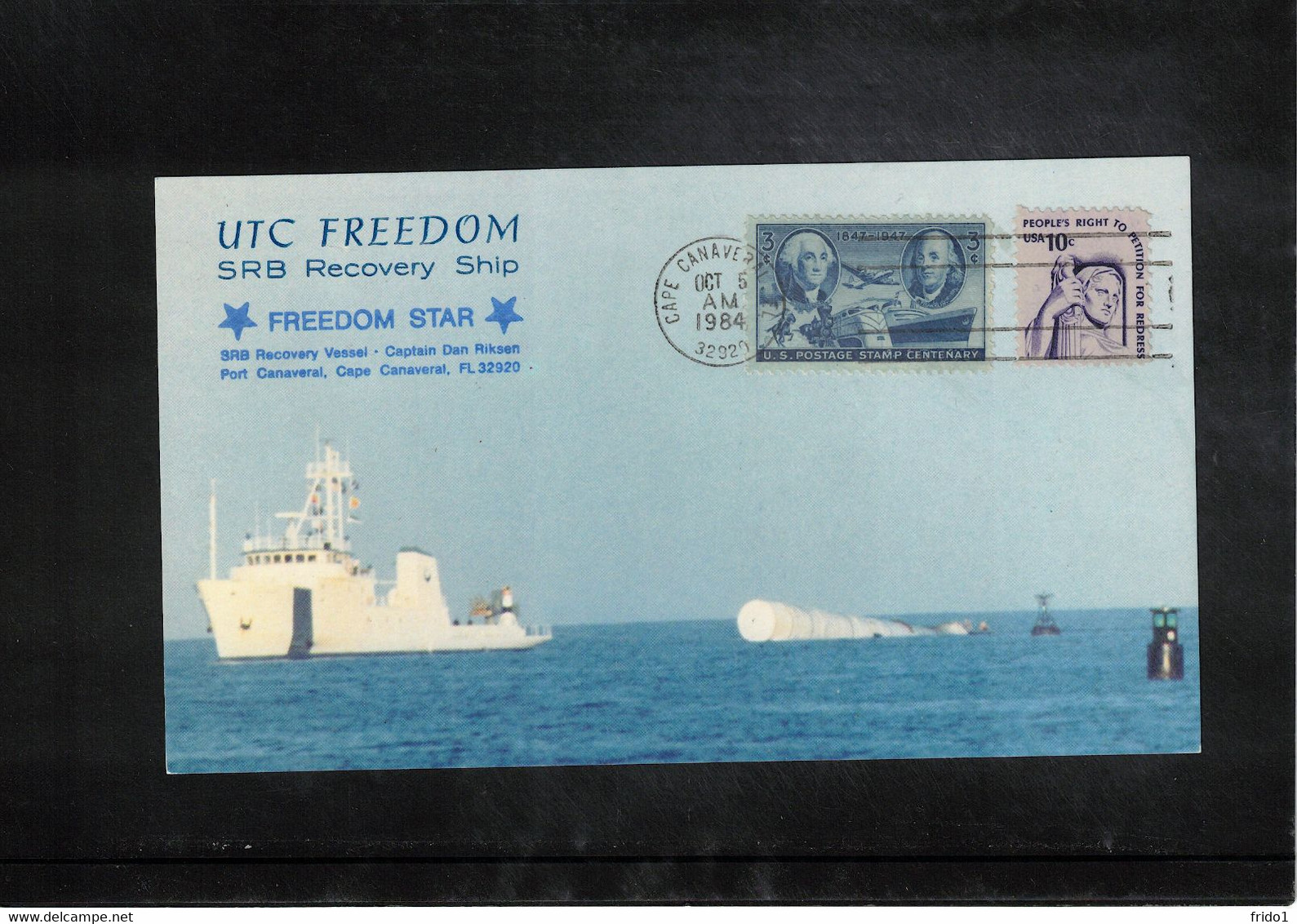 USA 1984 Space / Raumfahrt UTC Freedom SRB Recovery Ship Interesting Postcard - USA