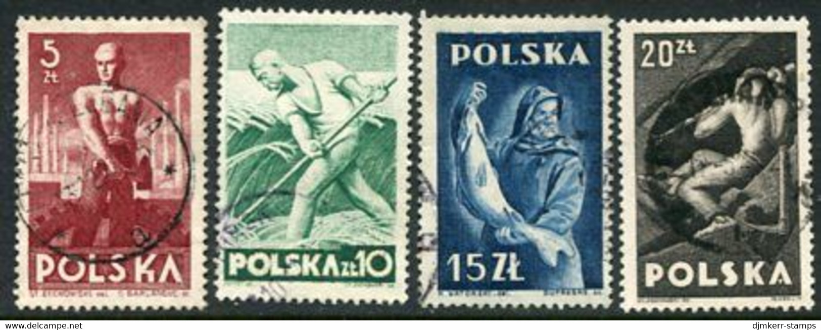 POLAND 1947  Definitive: Occupations Used.  Michel 472-75 - Oblitérés