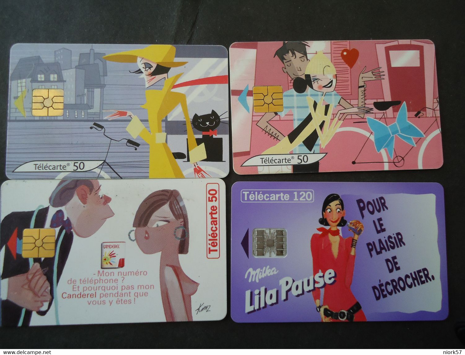 FRANCE USED 4  CARDS   DIFFERENT  ADVERTISING  CAMBINE - Internas