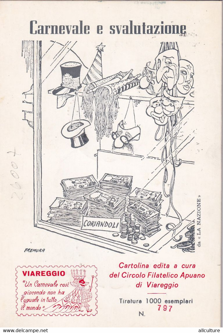 A10865- CARNEVALE VIAREGGIO, CIRCOLO FILATELICO APUANO 1975 ITALIA USED STAMP  POSTCARD - Other & Unclassified