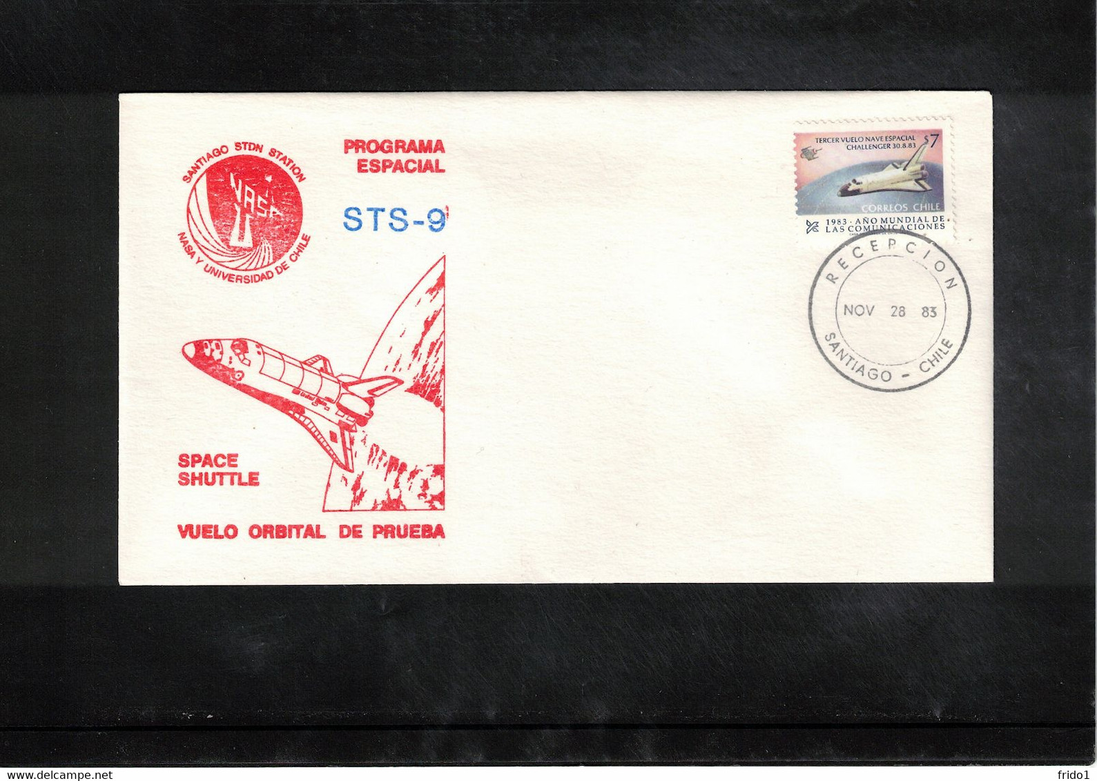 USA + Chile 1983 Space / Raumfahrt Space Shuttle STS - 9 - Santiago STDN Earth Station Interesting Cover - United States