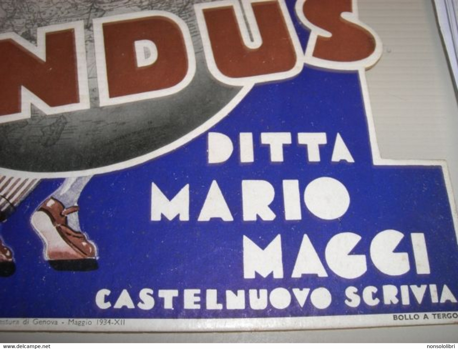 TARGA PUBBLICITARIA IN CARTONE DITTA MARIO MAGGI CASTELNUOVO SCRIVIA -MUNDUS - Pappschilder