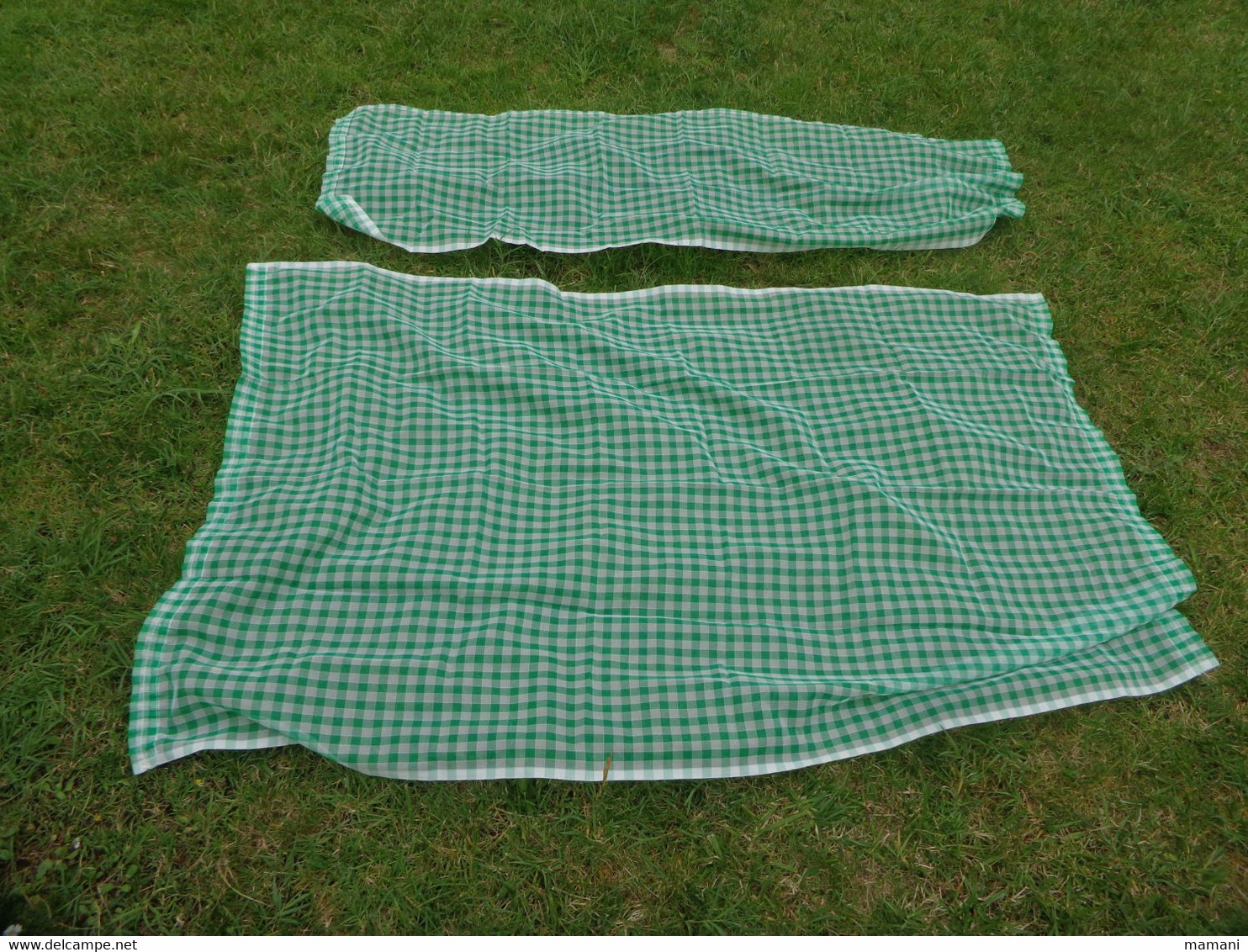 2 Pieces De Tissu Nylon Vintage Vert - Drapery