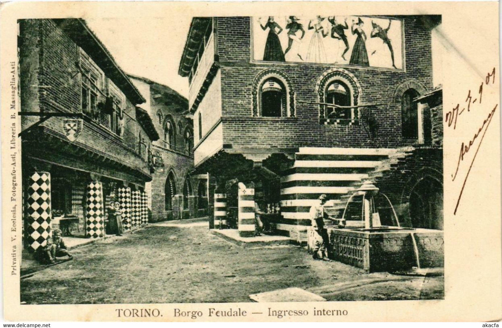 CPA AK TORINO Borgo Feudale, Ingresso Interno ITALY (542359) - Churches