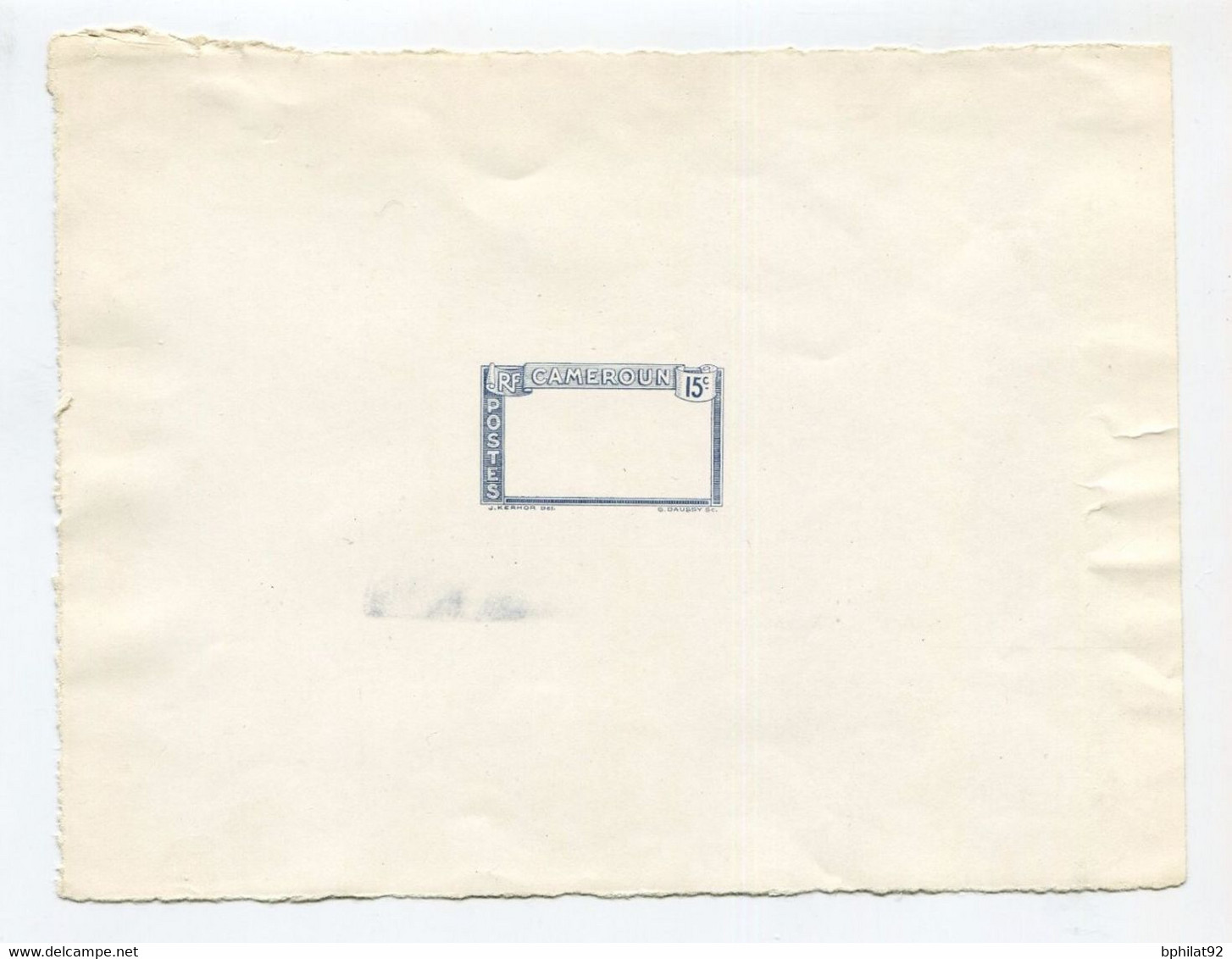 !!! PRIX FIXE : CAMEROUN, EPREUVE DE DECOMPOSITION EN BLEU TYPE 15C TROUPEAU - Unused Stamps