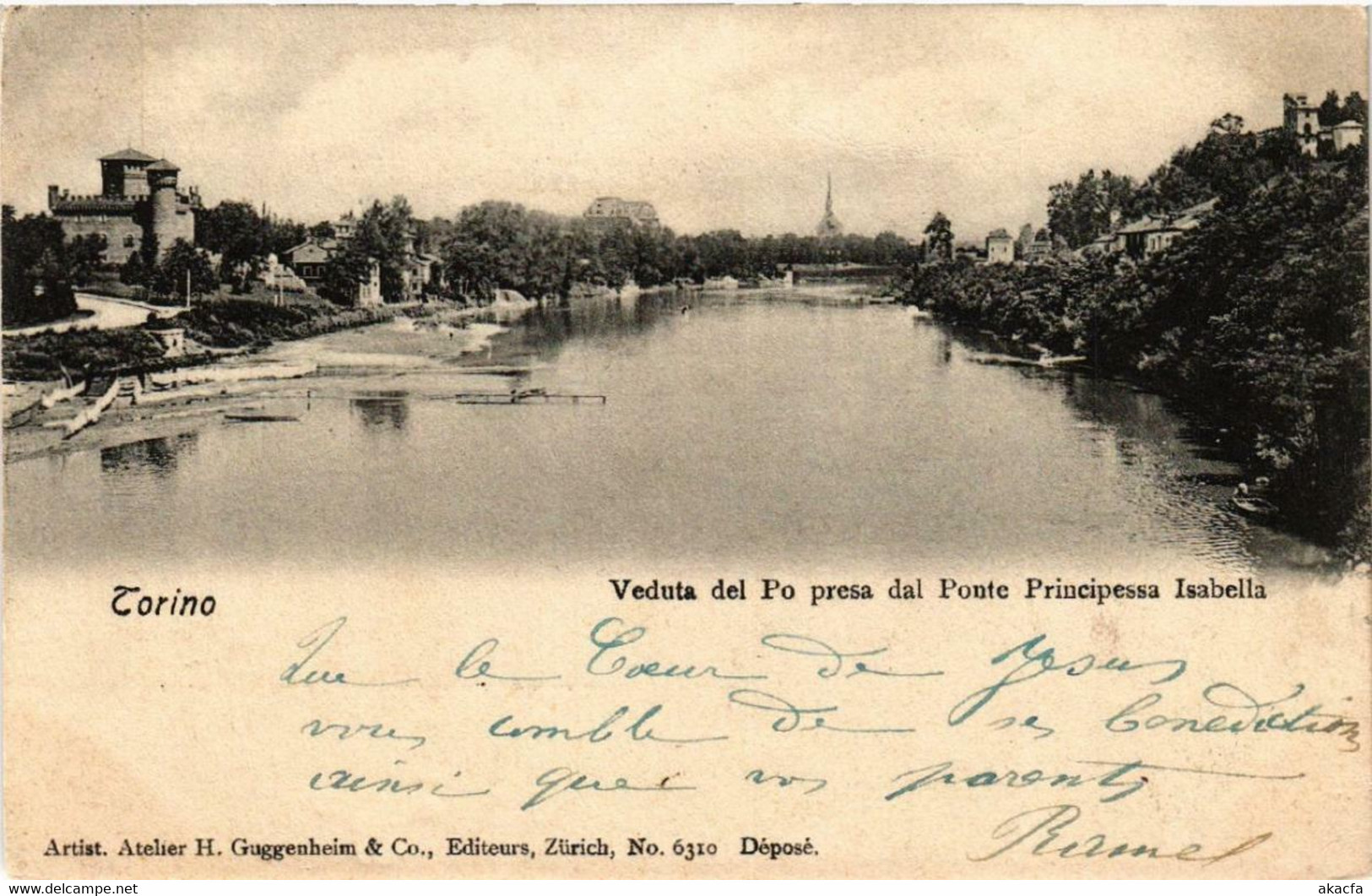 CPA AK TORINO Veduta Del Po Presa Dal Ponte Princ.Isabella ITALY (542763) - Fiume Po