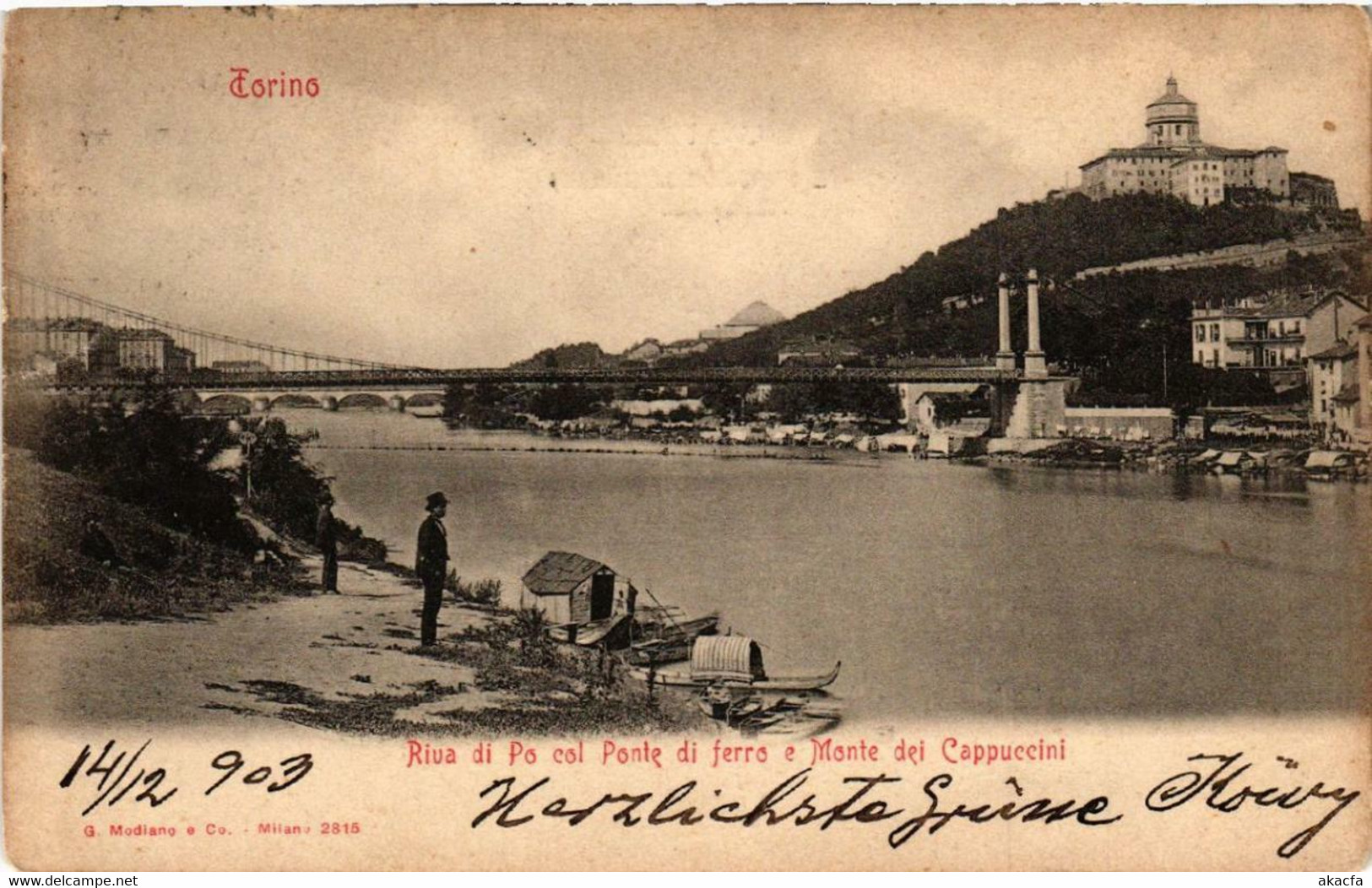 CPA AK TORINO Riva Di Po Col Ponte Di Ferro E Monte ITALY (542815) - Ponts