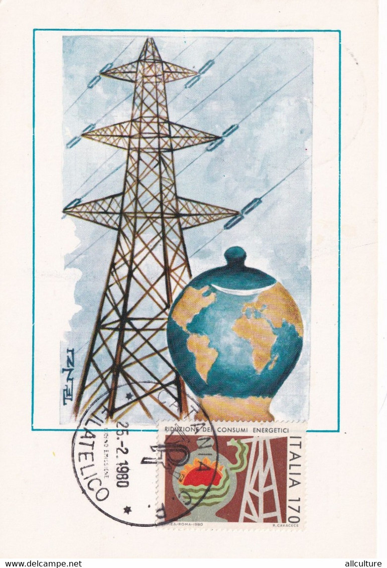 A10920- ELECTRICITY, ENERGY ENVIROMENT ITALIA EUROPA CATANIA 1980 USED STAMPS - Elettricità