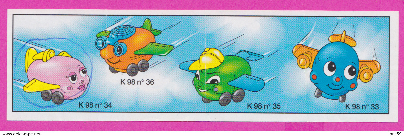 264624 / Instruction Kinder Surprise - K98n34 Futuristic Planes Man Woman K98n36+K98n35+K98n34+K98n33 / 12 X 3.4 Cm. - Istruzioni