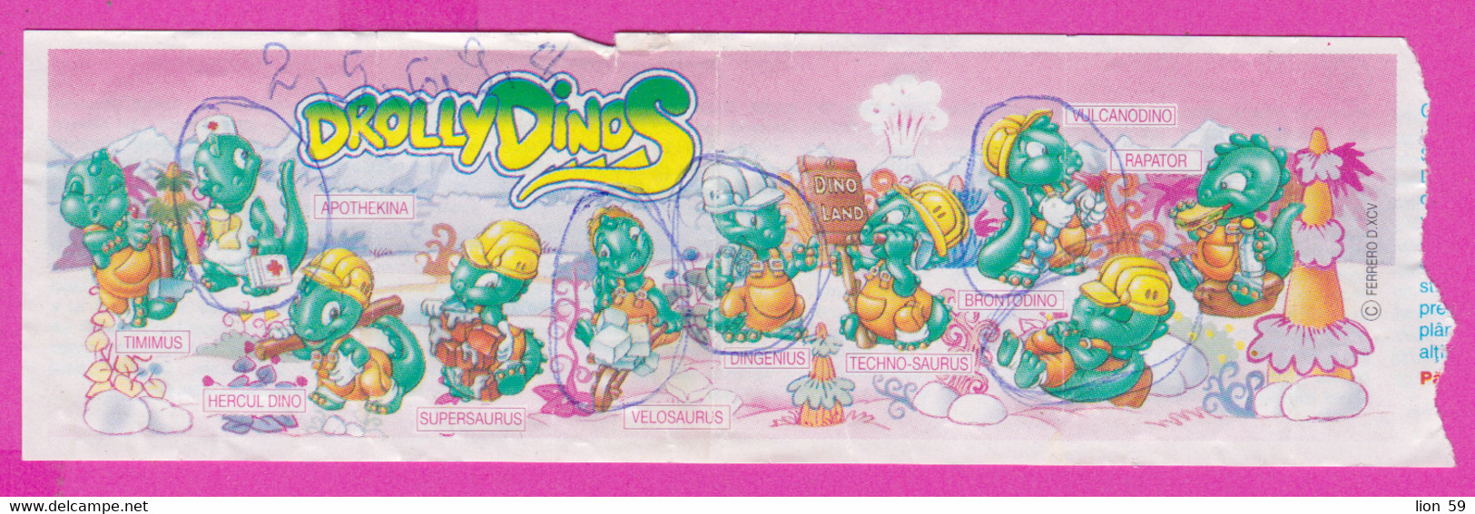 264625 / Instruction Kinder Surprise - Drolly Dinos , DINOSAURS ,  12.3 X 3.8 Cm. - Istruzioni