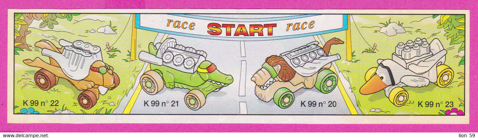 264630 / Instruction Kinder Surprise - K99n.21 Car Crocodiles Animal Race START Race + K99n.22+K99n.20+K99n.23 - Istruzioni