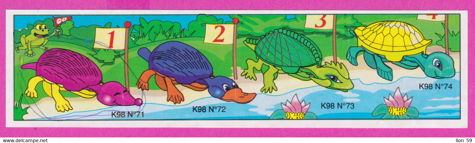 264632 / Instruction Kinder Surprise - K98n.71 Animals+K98n.72+K98n.73+K98n.74 Race Frog Turtles Duck Dinosaur - Istruzioni